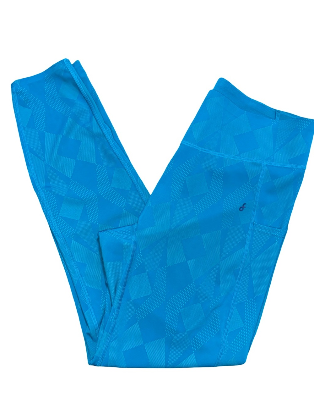 Fanka Women’s Size XL Ocean Blue High-Rise Geo Print Speed Dry Leggings